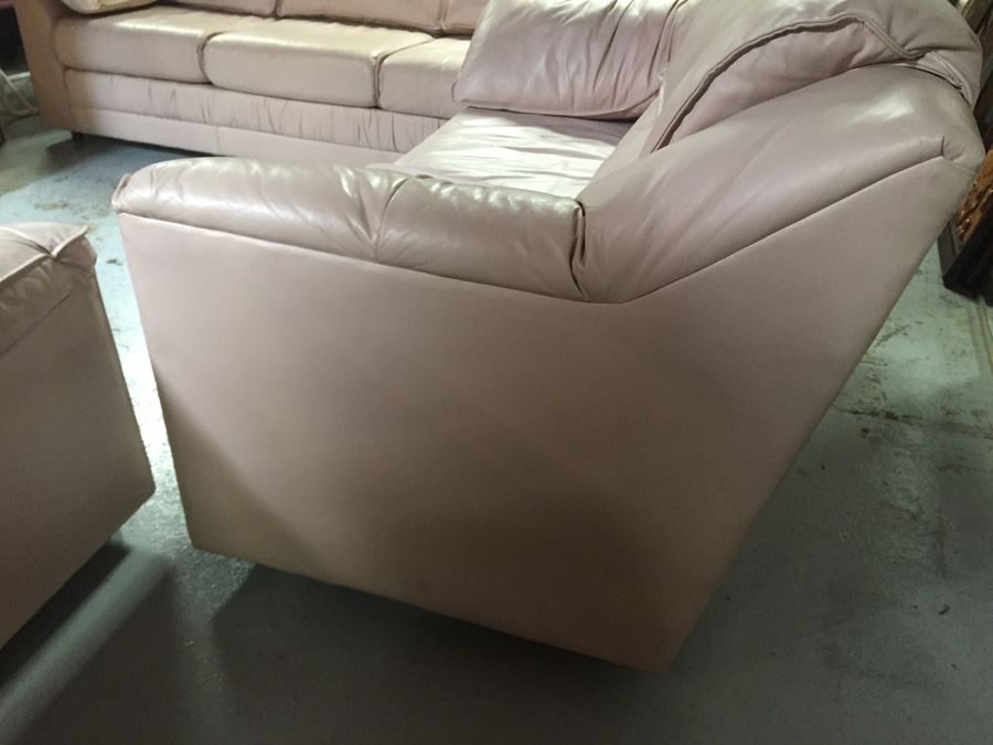 Leather Sofa Loveseat Chair Ottoman 4-Piece Set [Photo 9]