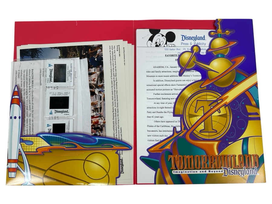Vintage 1998 Disneyland Tomorrowland Press & Publicity Media Kit Featuring Slides, Photographs And Letters [Photo 1]