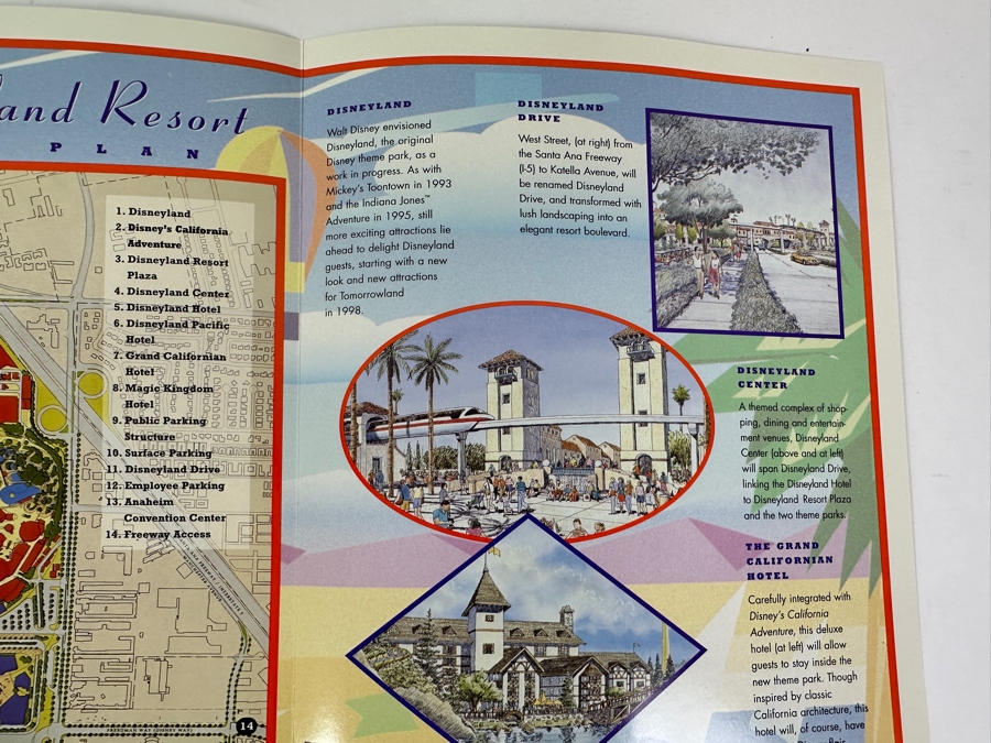 Vintage 1996 Cast Member Flyer Introducing Disney's California Adventure Amusement Park Master Plan Brochure With Map [Photo 10]