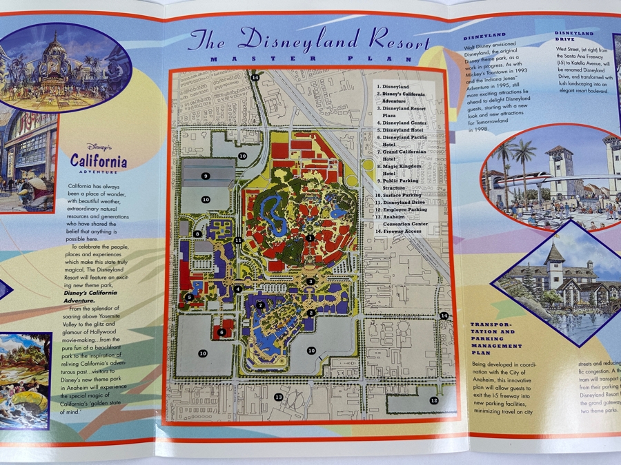 Vintage 1996 Cast Member Flyer Introducing Disney's California Adventure Amusement Park Master Plan Brochure With Map [Photo 6]