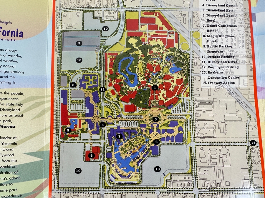 Vintage 1996 Cast Member Flyer Introducing Disney's California Adventure Amusement Park Master Plan Brochure With Map [Photo 7]