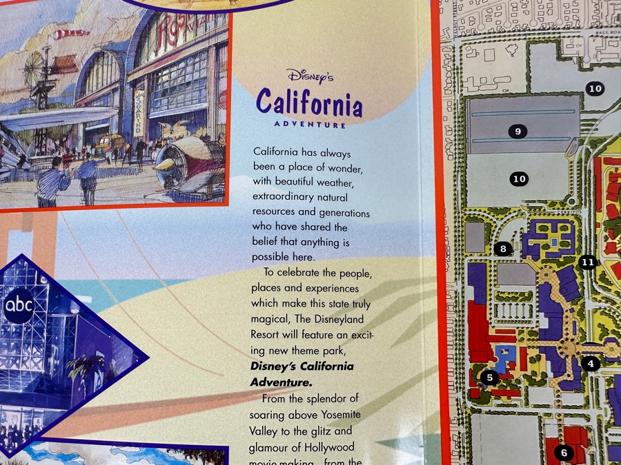 Vintage 1996 Cast Member Flyer Introducing Disney's California Adventure Amusement Park Master Plan Brochure With Map [Photo 9]