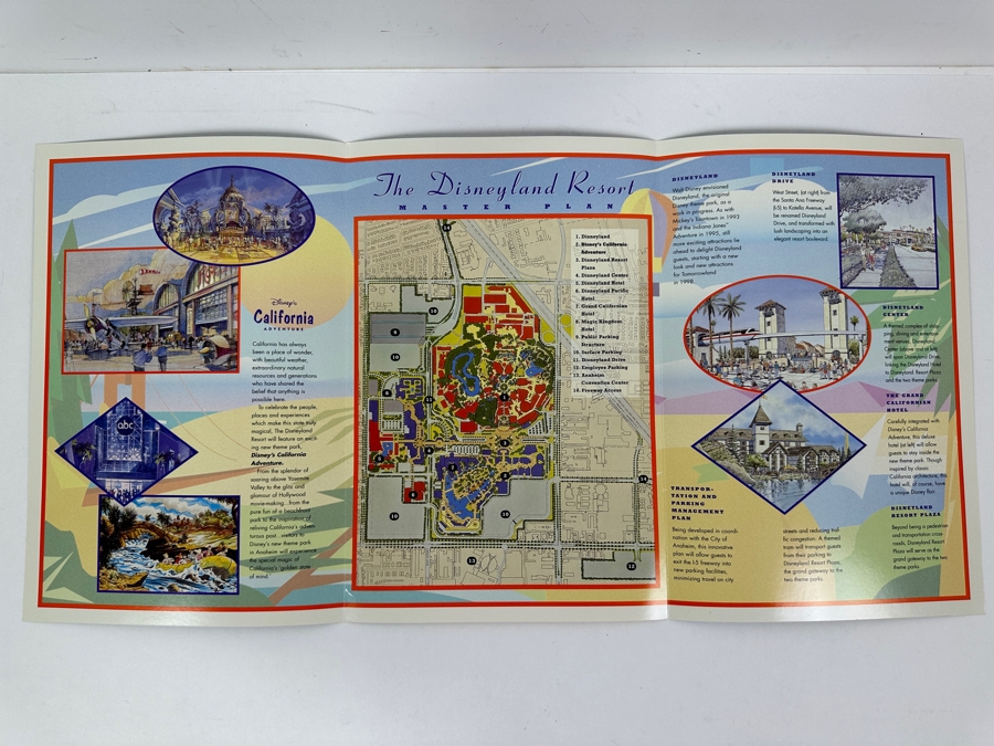 Vintage 1996 Cast Member Flyer Introducing Disney's California Adventure Amusement Park Master Plan Brochure With Map [Photo 5]
