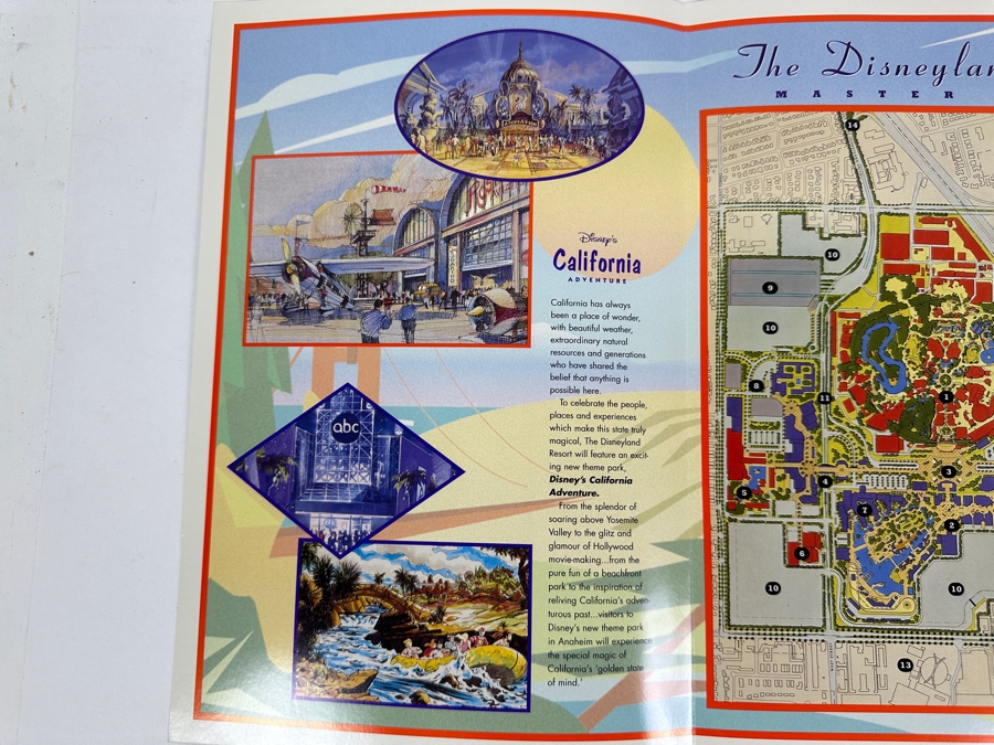 Vintage 1996 Cast Member Flyer Introducing Disney's California Adventure Amusement Park Master Plan Brochure With Map [Photo 8]