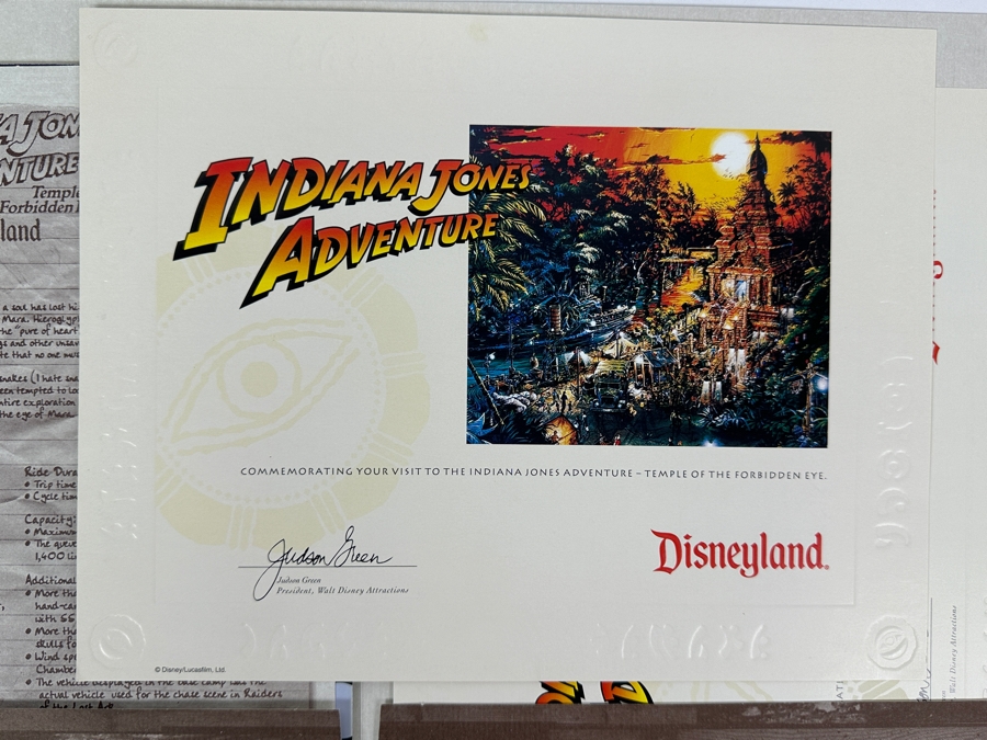 Vintage 1995 Disneyland Cast Member Premiere Packet Of Indiana Jones Adventure Temple Of The Forbidden Eye Attraction Park Ride [Photo 7]