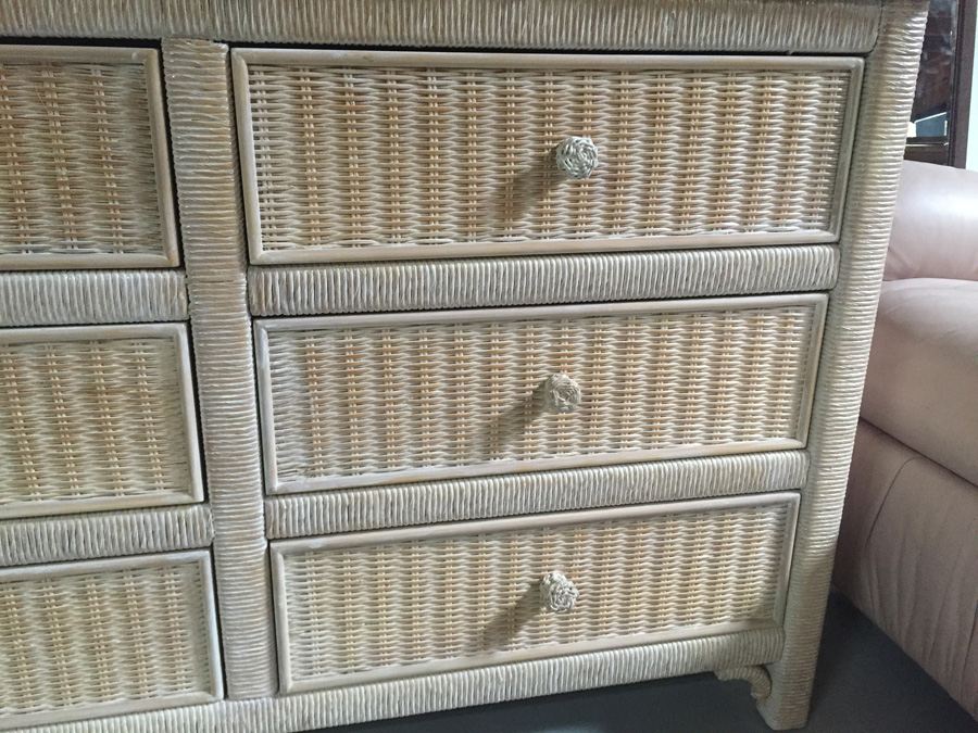 Wicker 6Drawer Dresser