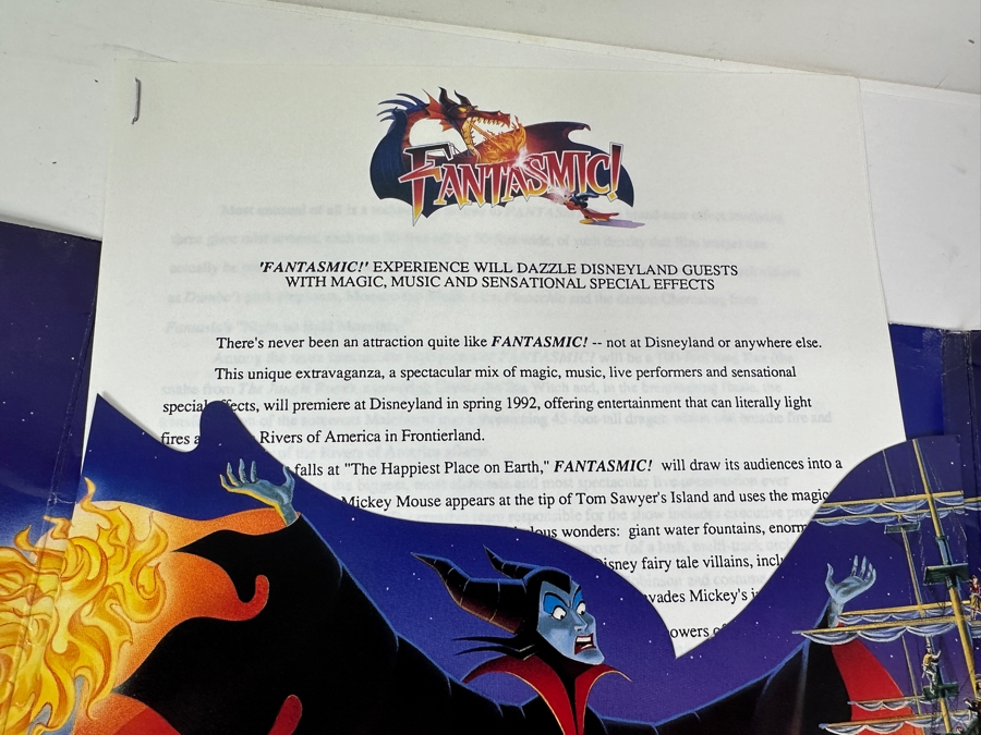 Vintage 1992 Disneyland Fantasmic! Media Press Kit With Photos And Letters [Photo 8]