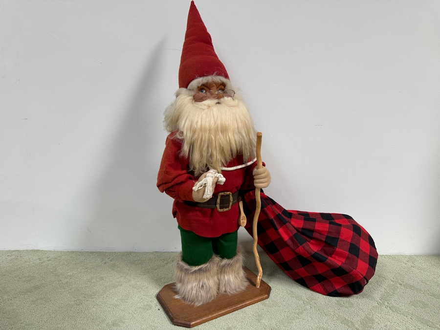 4' Tall Handmade Santa Claus Figure Signed N. L. Made By Fallbrook, CA Artist Vintage 1995 [Photo 8]