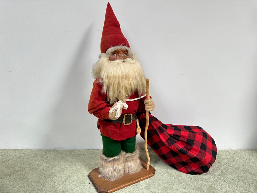 4' Tall Handmade Santa Claus Figure Signed N. L. Made By Fallbrook, CA Artist Vintage 1995 [Photo 9]
