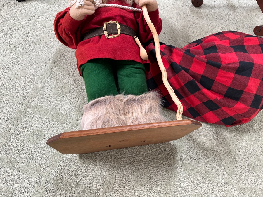 4' Tall Handmade Santa Claus Figure Signed N. L. Made By Fallbrook, CA Artist Vintage 1995 [Photo 11]