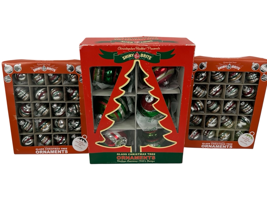 Christopher Radko Shiny Brite Glass Christmas Tree Ornaments [Photo 1]