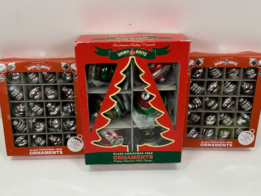 Christopher Radko Shiny Brite Glass Christmas Tree Ornaments [Photo 2]