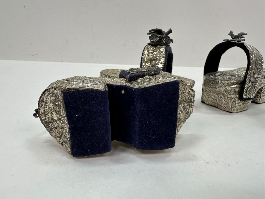 Just Added - Two Pairs Of Repousse Silverplate Child's Shoes [Photo 8]