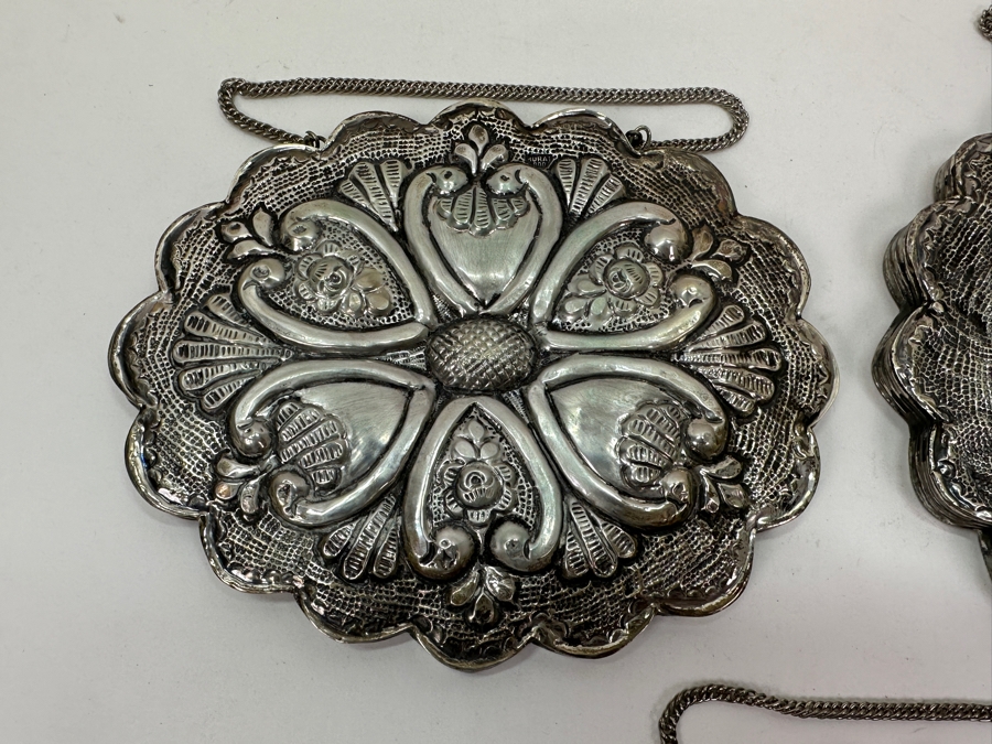 Just Added - (3) Vintage Repousse Silverplate Mirrors 5.5'W - 8'W [Photo 3]