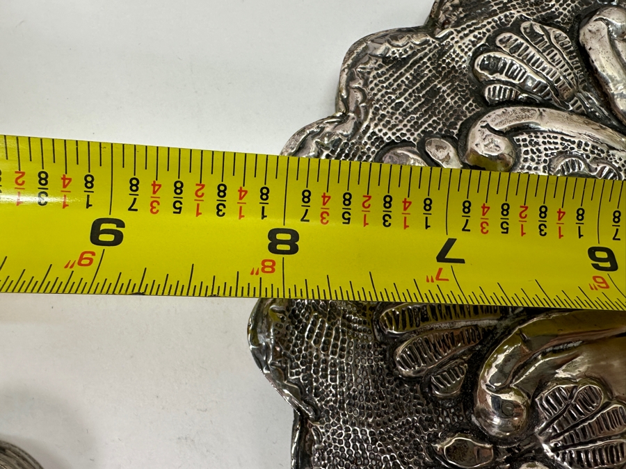 Just Added - (3) Vintage Repousse Silverplate Mirrors 5.5'W - 8'W [Photo 6]