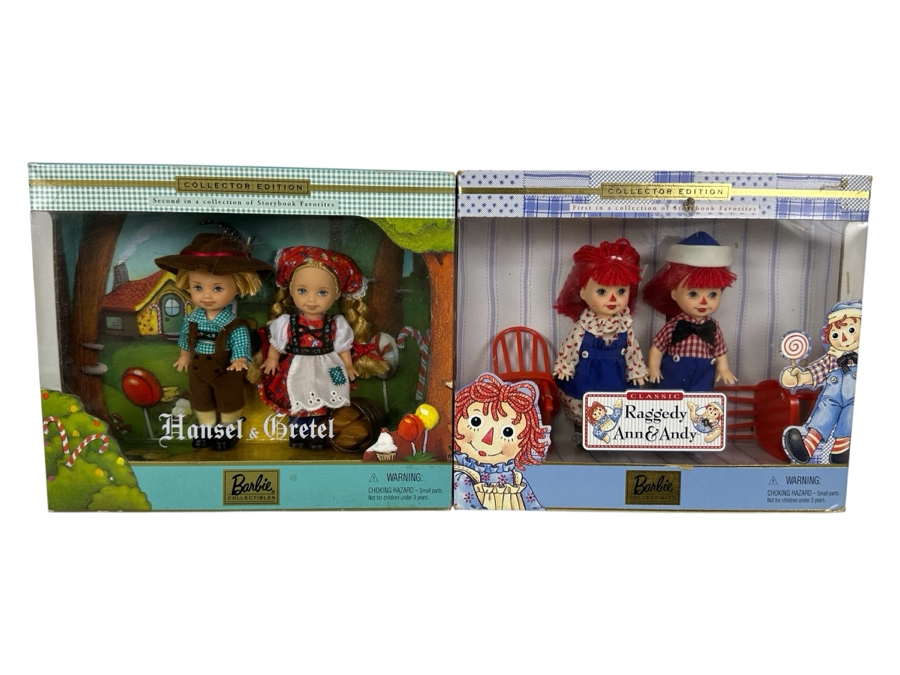 Mattel Barbie Collectibles Collector Edition Hansel & Gretel And Raggedy Ann & Andy Barbie Dolls With Boxes 1999 & 2000