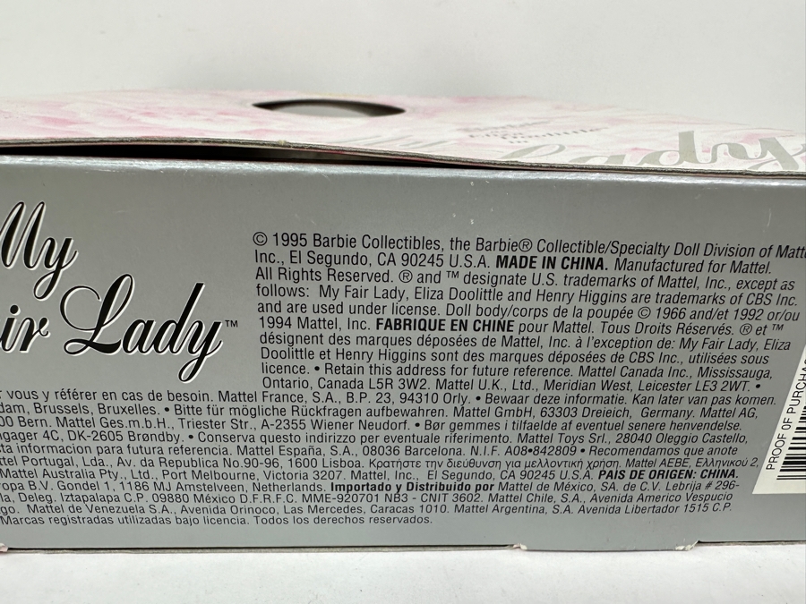 Vintage 1995 Mattel Hollywood Legends Collection Eliza Doolittle In My Fair Lady Barbie Doll With Box 15500 [Photo 7]