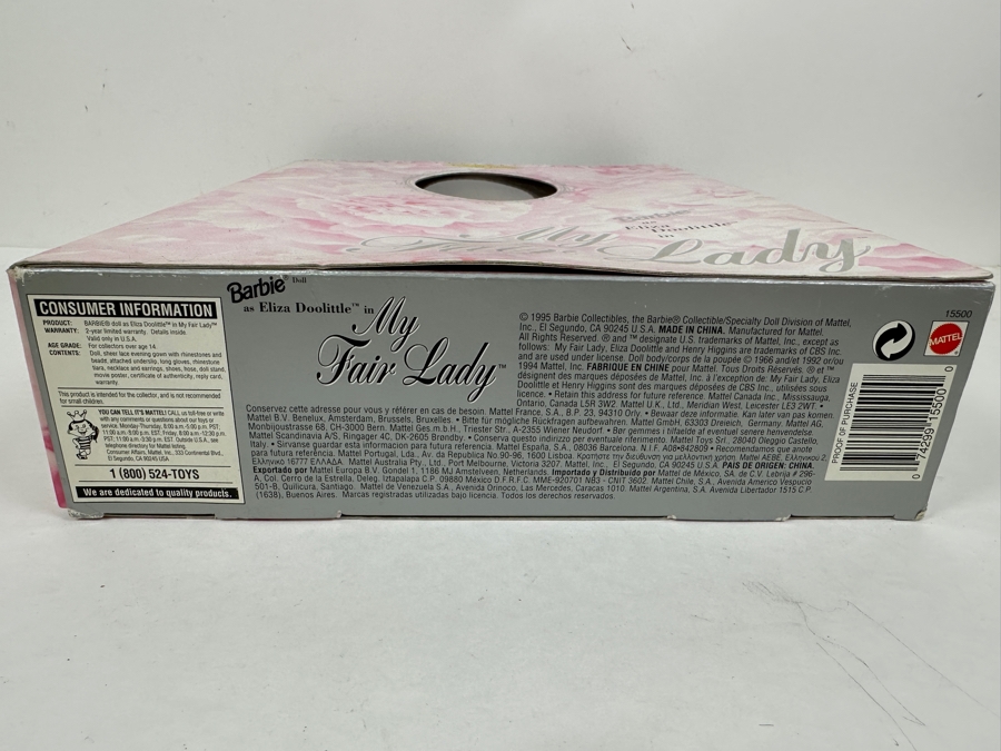 Vintage 1995 Mattel Hollywood Legends Collection Eliza Doolittle In My Fair Lady Barbie Doll With Box 15500 [Photo 6]