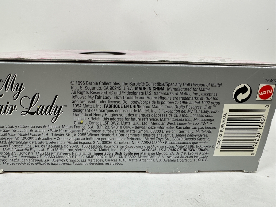 Vintage 1995 Mattel Hollywood Legends Collection Eliza Doolittle In My Fair Lady Barbie Doll With Box 15497 [Photo 7]