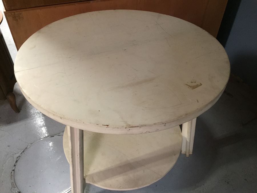 White 2-Tier Custom Side Table [Photo 2]