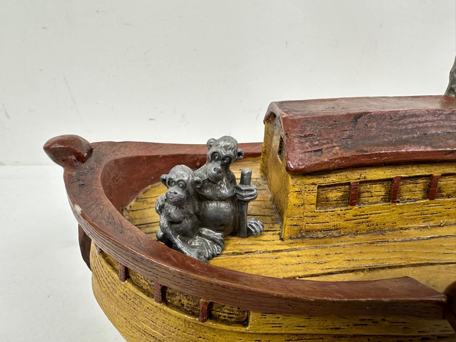 Noah's Ark Pewter Animal & Noah Figurines With Ark [Photo 8]