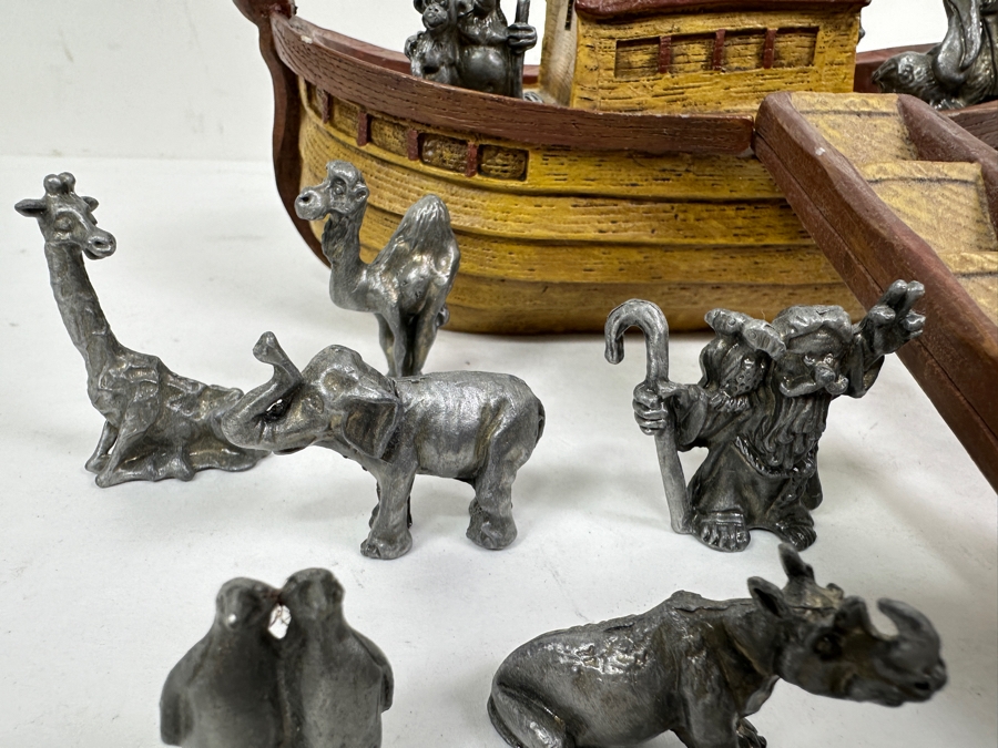 Noah's Ark Pewter Animal & Noah Figurines With Ark [Photo 4]