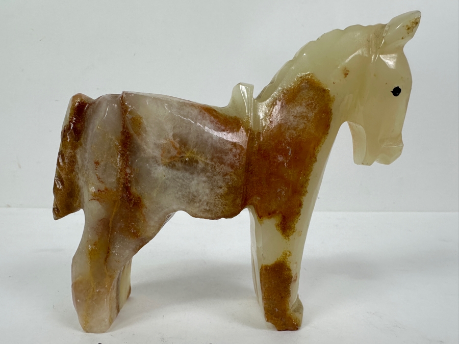 Carved Marble Onyx Stone Horse Figurine 5'H [Photo 5]