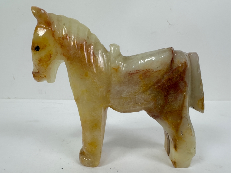 Carved Marble Onyx Stone Horse Figurine 5'H [Photo 3]