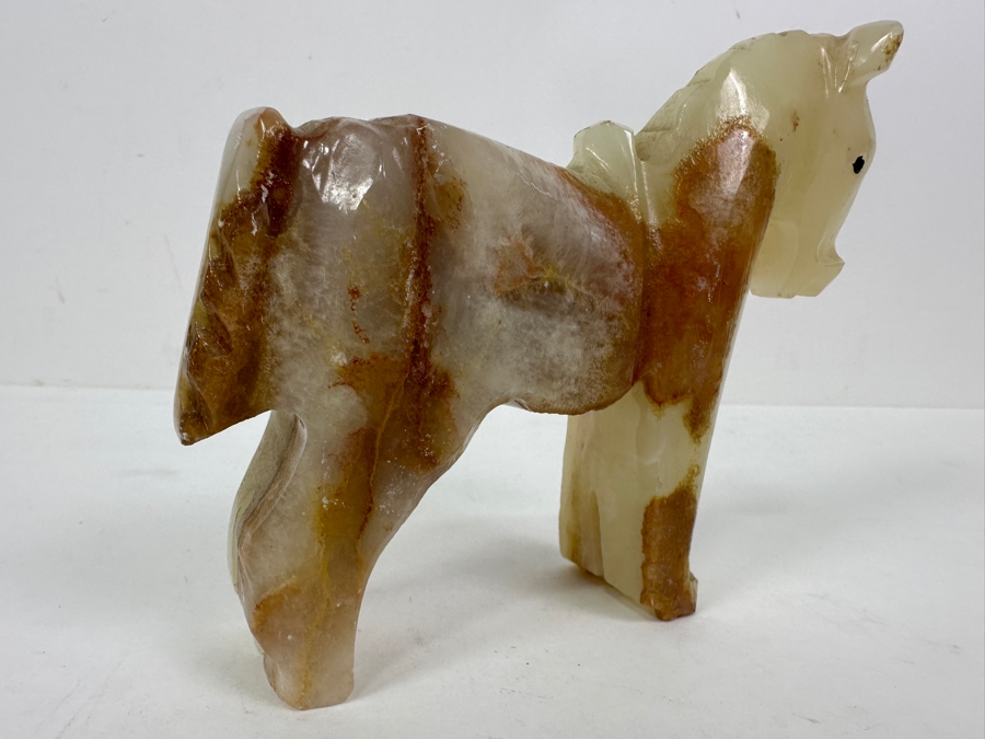 Carved Marble Onyx Stone Horse Figurine 5'H [Photo 6]