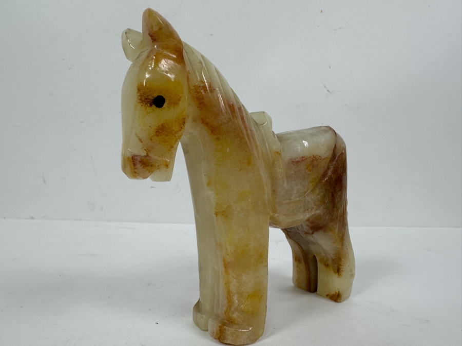Carved Marble Onyx Stone Horse Figurine 5'H [Photo 4]
