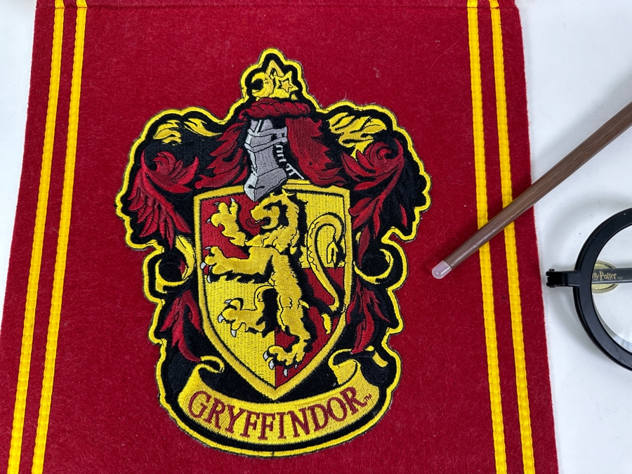Harry Potter Lot With Glasses, Flag, Sign & Wand [Photo 2]