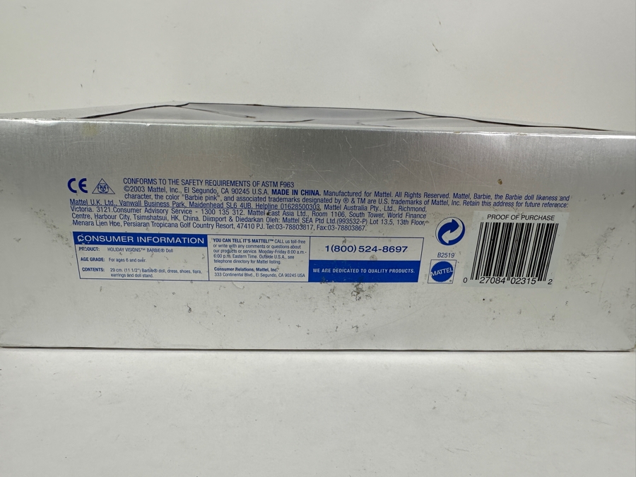 Vintage 2003 Mattel Winter Fantasy First In The Series Special Edition Barbie Doll With Box B2519 [Photo 7]