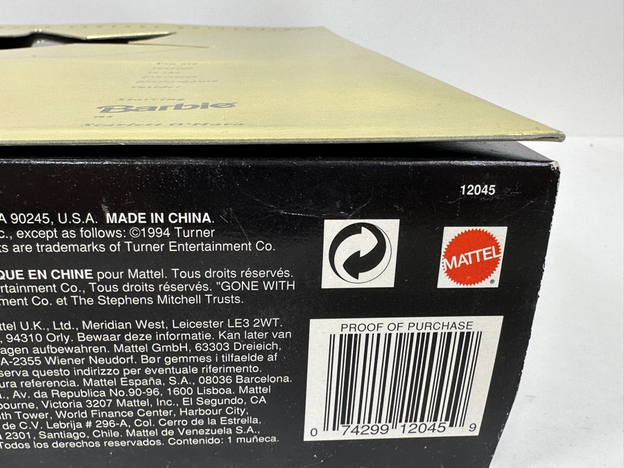 Vintage 1994 Mattel Hollywood Legends Collection Scarlett O'Hara Gone With The Wind Barbie Doll With Box 12045 [Photo 10]