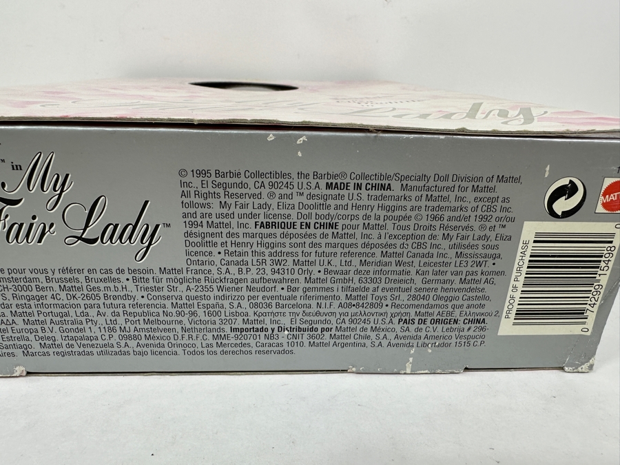 Vintage 1995 Mattel Hollywood Legends Collection Eliza Doolittle In My Fair Lady Barbie Doll With Box [Photo 8]