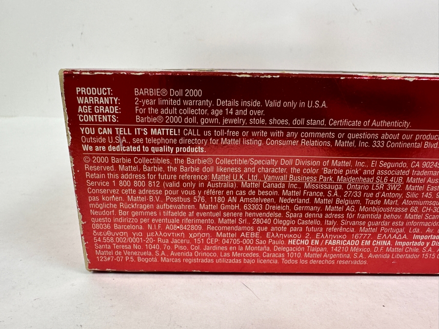 Vintage 2000 Mattel Collector Edition 2000 Barbie Doll With Box 27409 [Photo 6]