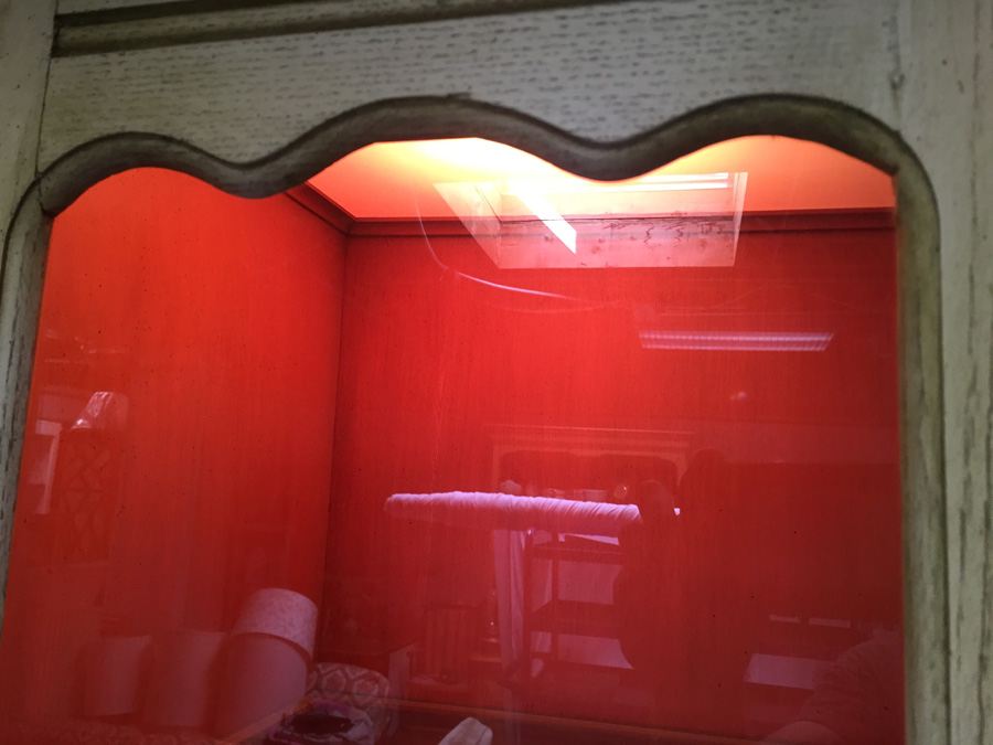 Vintage Painted Lockable Display Cabinet with Glass Shelves and Lighting [Photo 19]