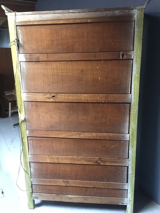 Vintage Painted Lockable Display Cabinet with Glass Shelves and Lighting [Photo 4]