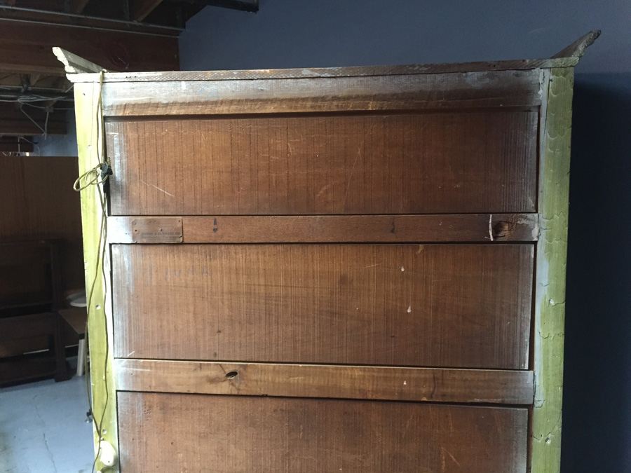 Vintage Painted Lockable Display Cabinet with Glass Shelves and Lighting [Photo 5]