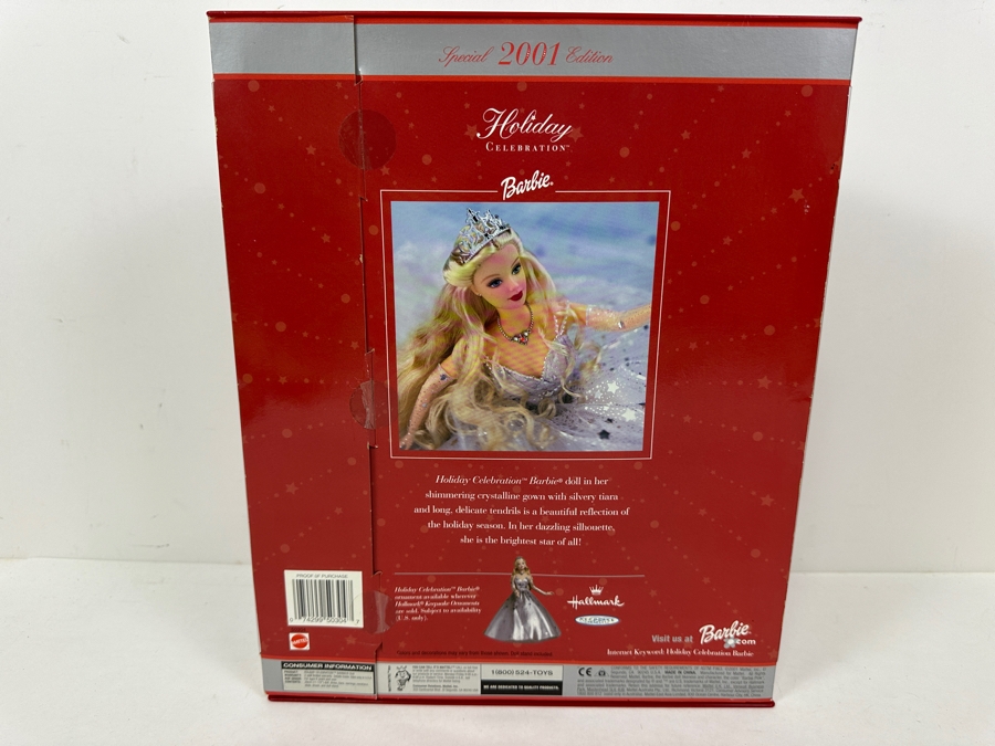 Vintage 2001 Mattel Special Edition Holiday Celebration Barbie Doll With Box [Photo 4]