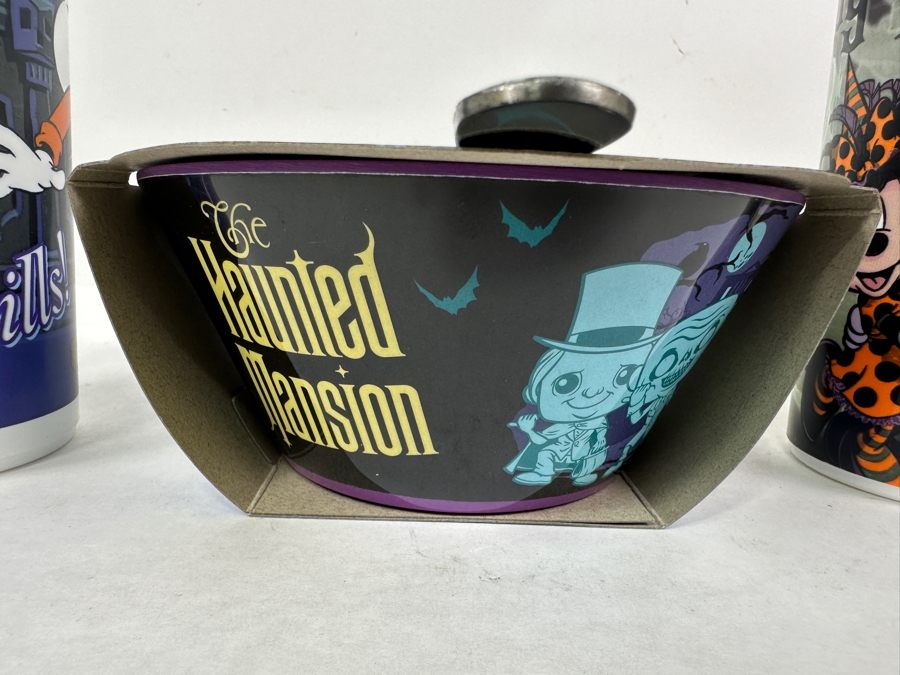 New Disney The Haunted Mansion Bowl & Spoon Set By Funko & Pair Of Disney The Haunted Mansion Drink Cups [Photo 3]