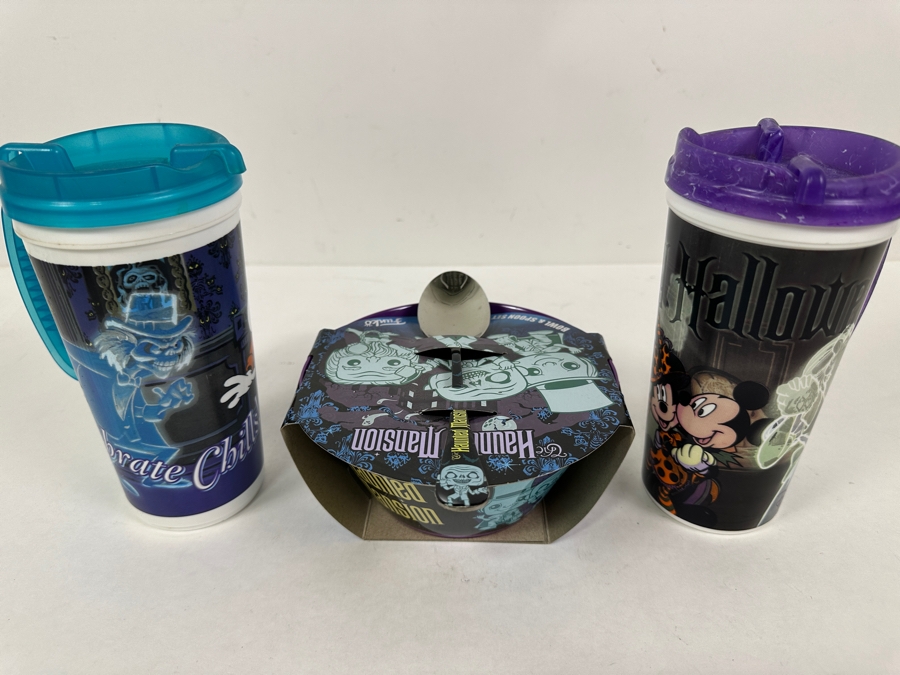 New Disney The Haunted Mansion Bowl & Spoon Set By Funko & Pair Of Disney The Haunted Mansion Drink Cups [Photo 2]