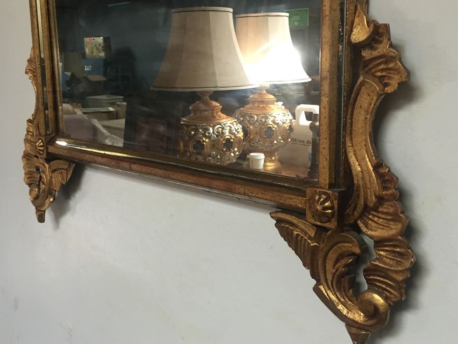 Large Beautifully Ornate Gilded Wooden Mirror [Photo 24]