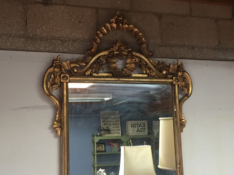 Large Beautifully Ornate Gilded Wooden Mirror [Photo 13]