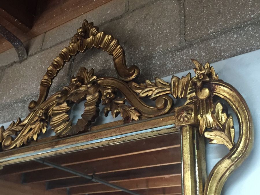 Large Beautifully Ornate Gilded Wooden Mirror [Photo 2]