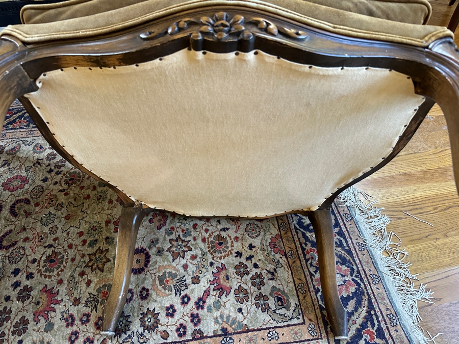 Pair Of Hand Carved Bergere Cane Back Armchairs [Photo 7]