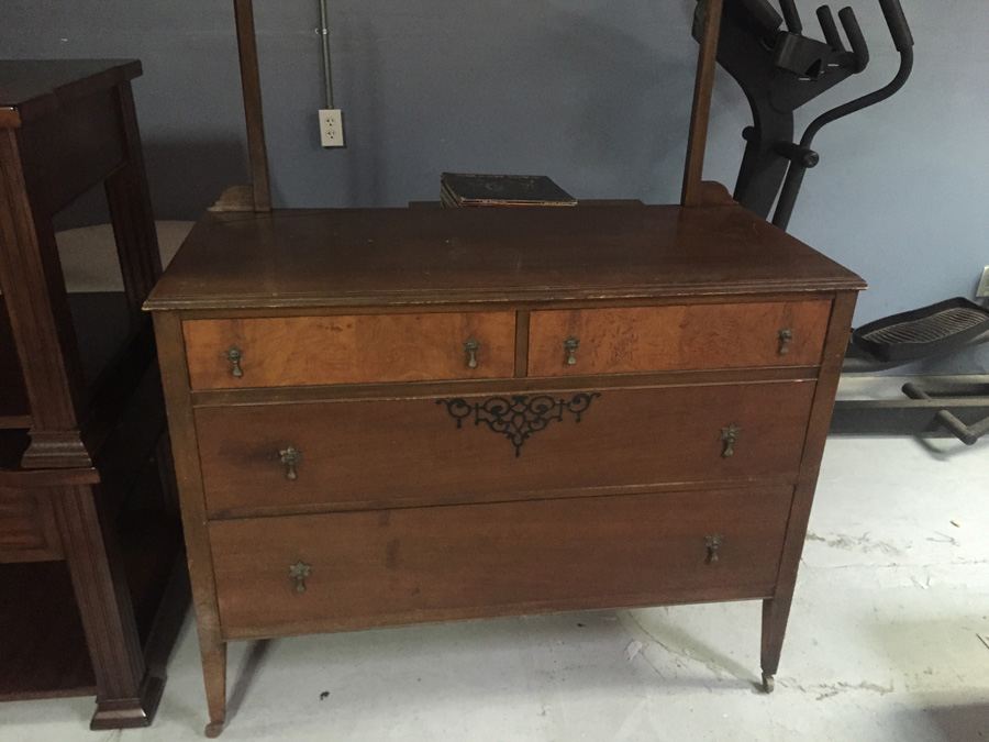 Vintage Dresser on Casters With Mirror