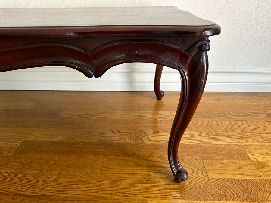 Vintage Hand Carved Mahogany Coffee Table 47W X 23D X 18H [Photo 6]
