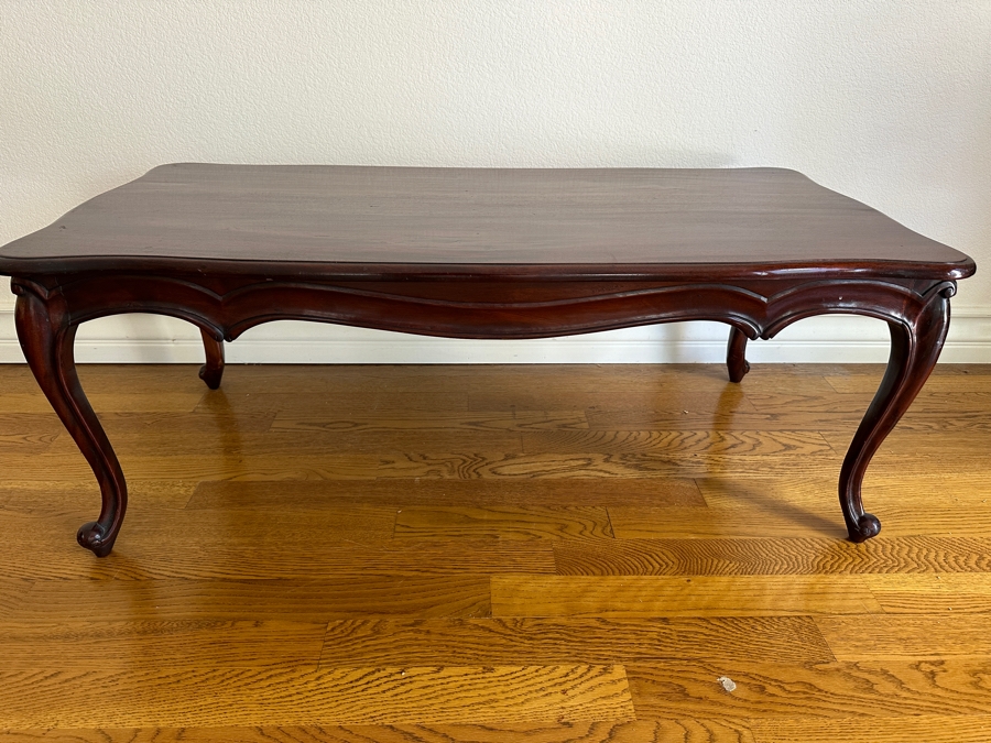Vintage Hand Carved Mahogany Coffee Table 47W X 23D X 18H [Photo 2]