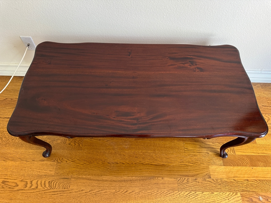 Vintage Hand Carved Mahogany Coffee Table 47W X 23D X 18H [Photo 4]