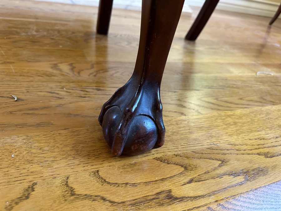 Stunning Formal Walnut Dining Table With 5 Leaves Marked H. P. Co With Six Dining Chairs (2 Are Armchairs) 53W X 94L (With All 5 Leaves) Each Leaf Is 8'W [Photo 12]